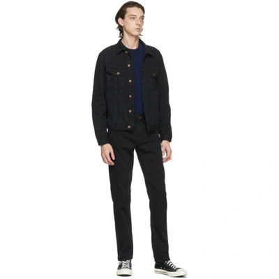 Shop Nudie Jeans Black Gritty Jackson Jeans In Blackforest