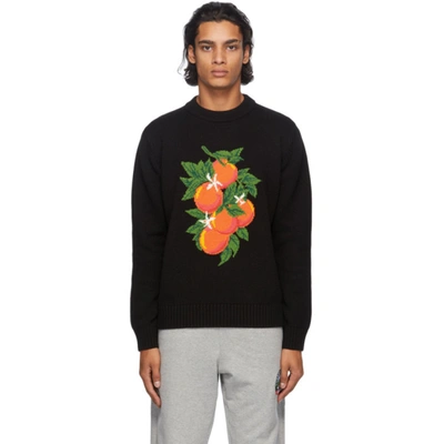 Shop Casablanca Black 'fleur De L'oranger' Sweater