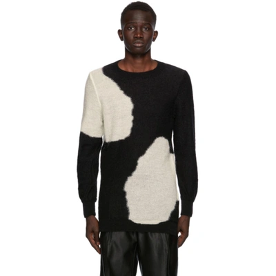 Shop Ann Demeulemeester Ssense Exclusive Black & White God Of Wild Spots Sweater In Camelot Blk