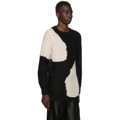 Shop Ann Demeulemeester Ssense Exclusive Black & White God Of Wild Spots Sweater In Camelot Blk