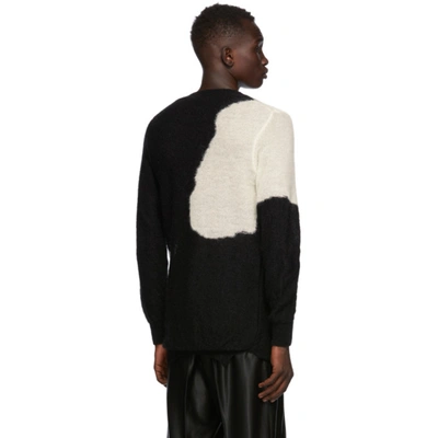 Shop Ann Demeulemeester Ssense Exclusive Black & White God Of Wild Spots Sweater In Camelot Blk