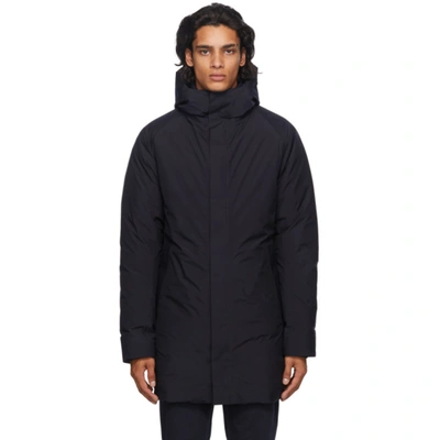 Shop Norse Projects Navy Down Gore-tex® Rokkvi Coat In 7004 Navy