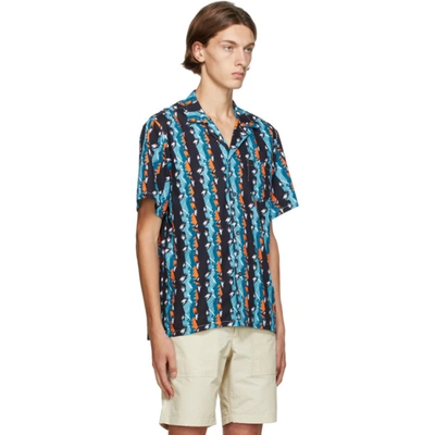 Shop Bather Blue Bizzaro Stripe Camp Shirt In Bizstripe