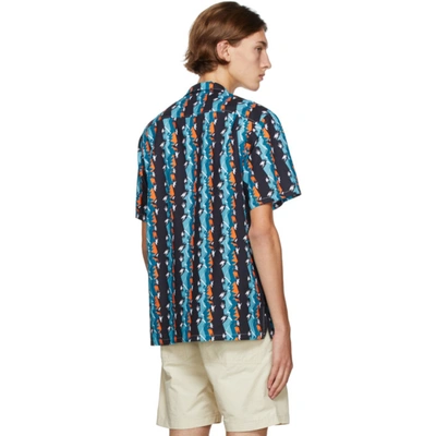 Shop Bather Blue Bizzaro Stripe Camp Shirt In Bizstripe