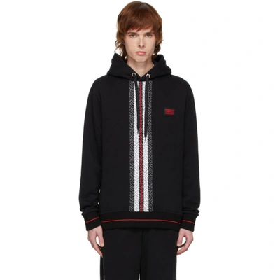 Shop Burberry Black Larell Monogram Hoodie