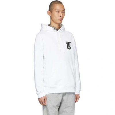 Shop Burberry White Monogram Landon Hoodie