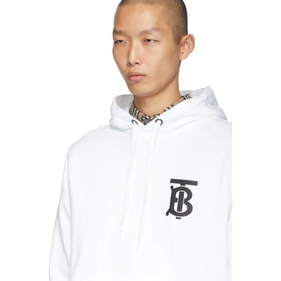 Shop Burberry White Monogram Landon Hoodie