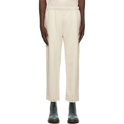 Shop Les Tien Off-white Heavyweight Front Snap Lounge Pants In Ivory