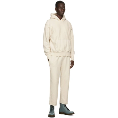 Shop Les Tien Off-white Heavyweight Front Snap Lounge Pants In Ivory