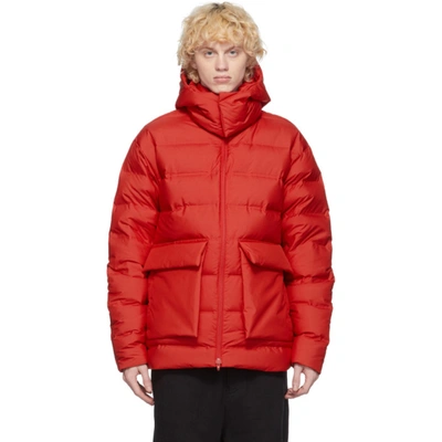 Shop Y-3 Red Down Classic Puffy Jacket In Scarlet