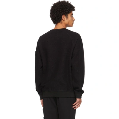 Shop Stone Island Black Raglan Ghost Sweatshirt In V0029 Black