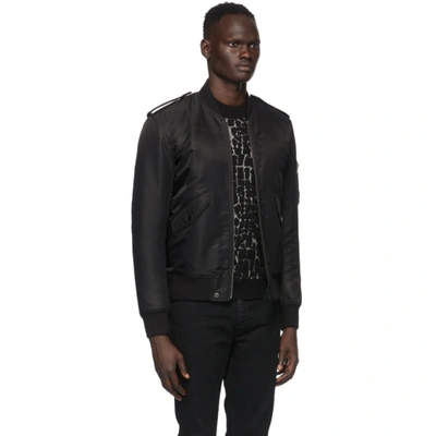 Shop Saint Laurent Black Classic Bomber Jacket In 1000 Black