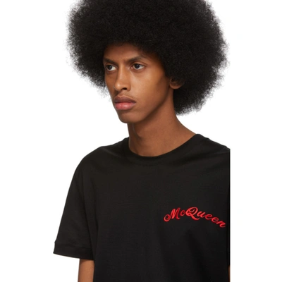Shop Alexander Mcqueen Black Mercerized Logo T-shirt In 1000 Black