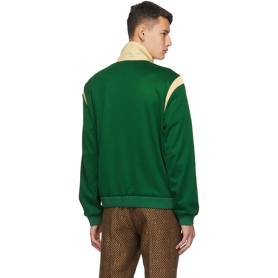 Shop Gucci Beige & Green Jersey Track Jacket In 3214 Yardivr