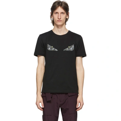 Shop Fendi Black 'forever ' Bag Bugs T-shirt In F1ays Black