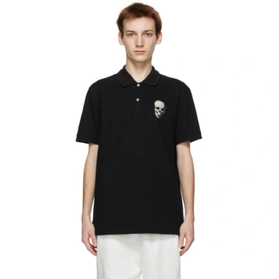 Shop Alexander Mcqueen Black Skull Badge Polo In 1000 Black