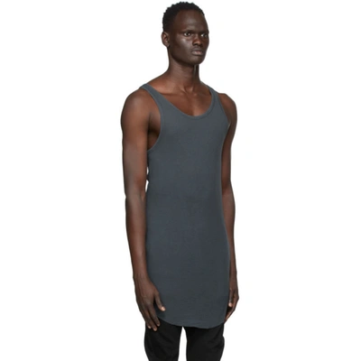 Shop Boris Bidjan Saberi Blue Cotton Tank Top In Synth Blue