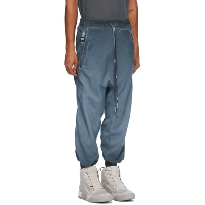 Shop Boris Bidjan Saberi Blue Faded Lounge Pants In Fd Synth Bl