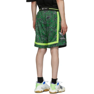 Shop Sankuanz Reversible Black & Green Adidas Originals Edition Basketball Shorts