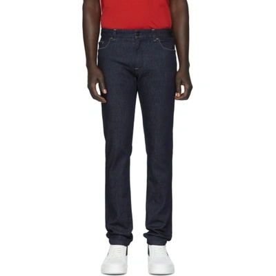 Shop Fendi Indigo Stretch Slim Fit Jeans In F0qg0 Indig