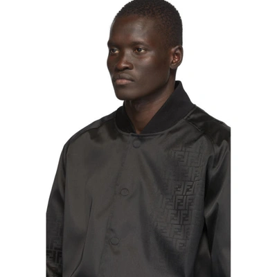 Shop Fendi Black Nylon 'forever ' Bomber Jacket In F0qa1 Black
