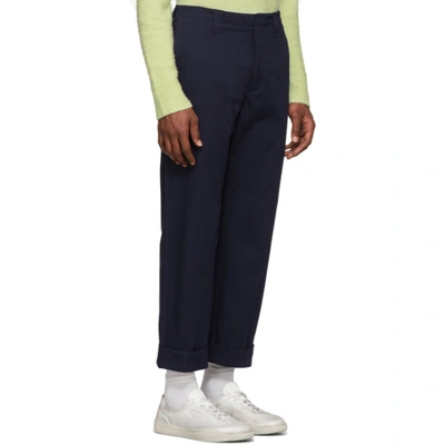 Acne Studios Navy Astym New Trousers | ModeSens