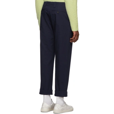 Acne Studios Navy Astym New Trousers | ModeSens