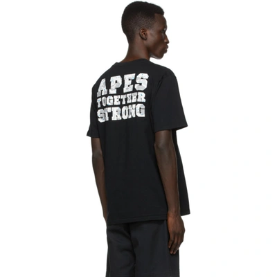 Shop Bape Black Space College T-shirt In Blk