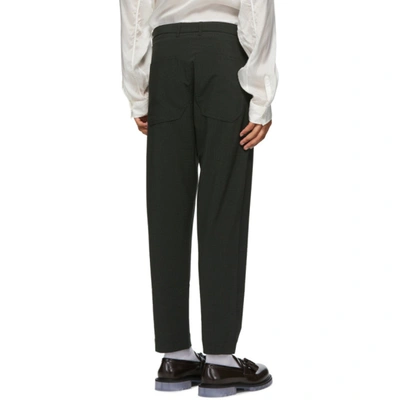 Shop Nanushka Green Check Seersucker Ron Trousers