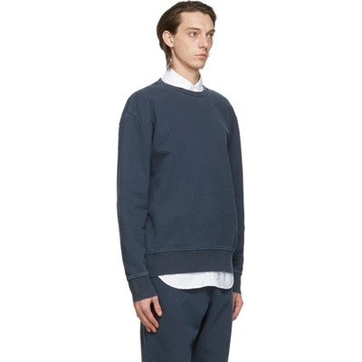 Shop Thom Browne Navy Loopback Classic Sweatshirt In 415 Navy