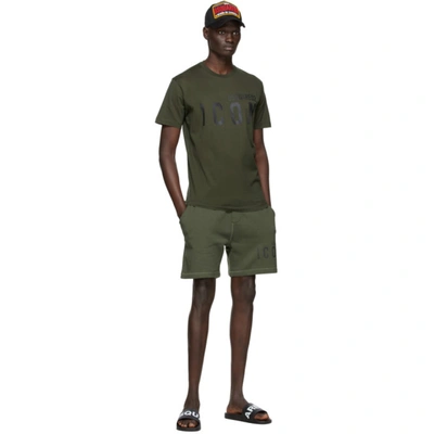 Shop Dsquared2 Khaki Relaxed Fit Icon Shorts In 814 Brown