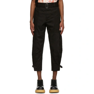 Shop Jw Anderson Black Tapered Cargo Trousers In Black 999