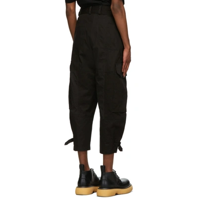 Shop Jw Anderson Black Tapered Cargo Trousers In Black 999