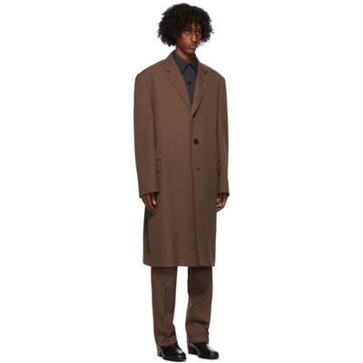 Shop Lemaire Brown Suit Coat In 428 Russet