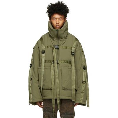 Shop A. A. Spectrum Green Bondage Padded Jacket In Flak Green