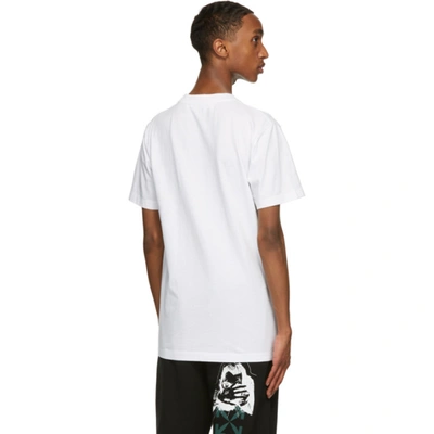 Shop Off-white White Chest Embroidered Logo T-shirt In White Black