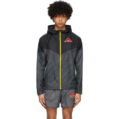 Shop Nike Black Trail Windrunner Jacket In 010 Black/l