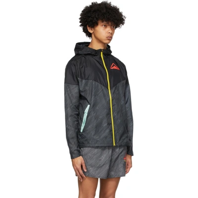 Shop Nike Black Trail Windrunner Jacket In 010 Black/l