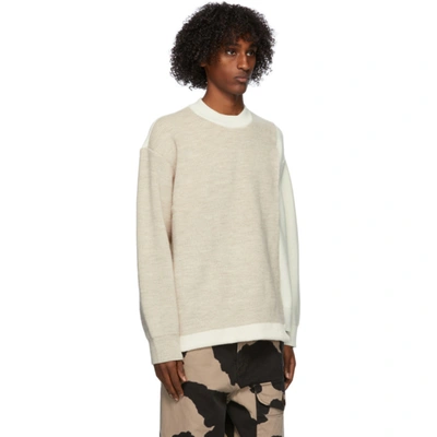 Shop Ambush Off-white Overlap Sweater In White/beige