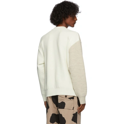 Shop Ambush Off-white Overlap Sweater In White/beige