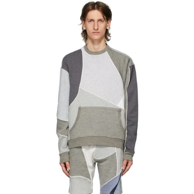 Shop Ahluwalia Grey Patchwork Sweatshirt
