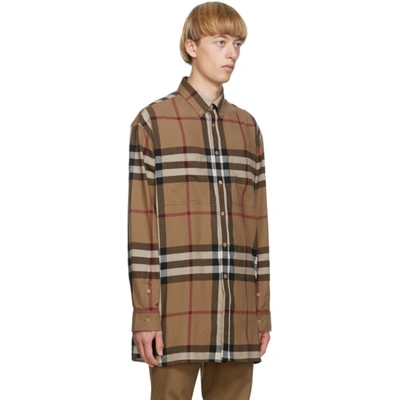 Shop Burberry Brown Check Relaxed Fit Shirt In Multi Check