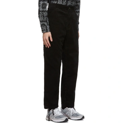 Shop Engineered Garments Black Corduroy Painter Trousers In Wp011 Black