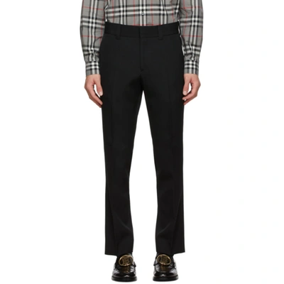 Shop Burberry Black Grain De Poudre Trousers