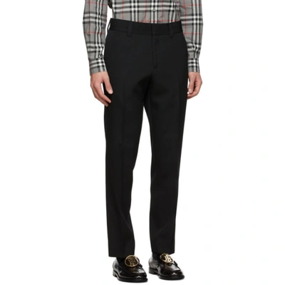 Shop Burberry Black Grain De Poudre Trousers