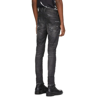 Shop Diesel Black Denim Thommer 0098e Jeans In 02 Black