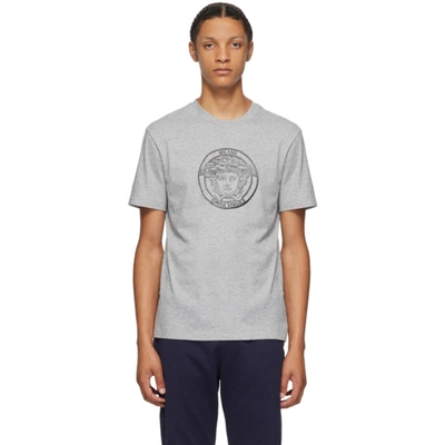 Shop Versace Grey Medusa Taylor T-shirt