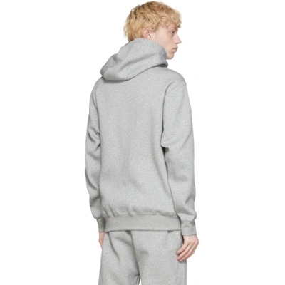 Shop Nike Grey Club Full-zip Hoodie In 063 Dk Grey