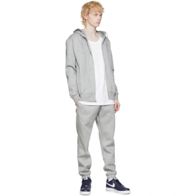 Shop Nike Grey Club Full-zip Hoodie In 063 Dk Grey