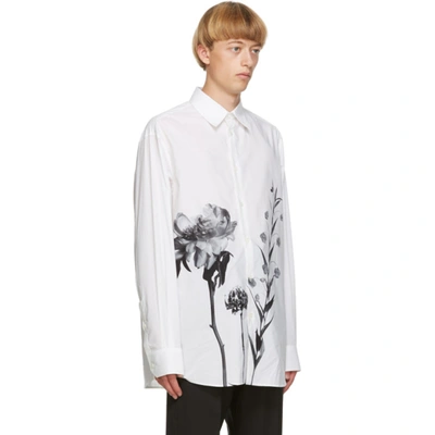 Shop Valentino Off-white And Black Flowersity Shirt In Yq0 Bianco/